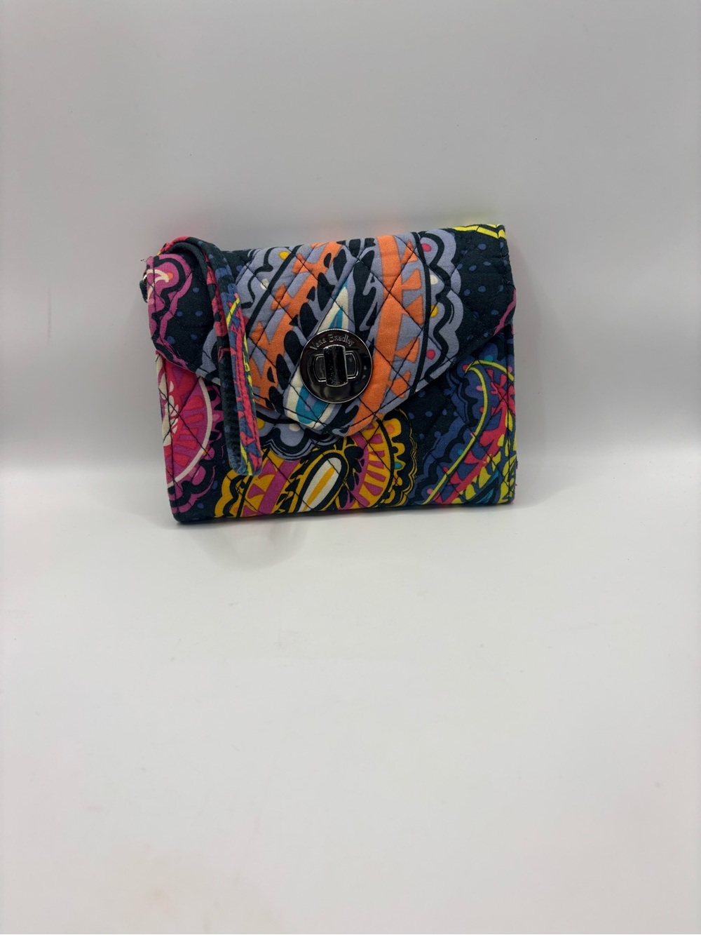 Vera Bradley Navy Multicolor Paisley Turn-Lock Wallet